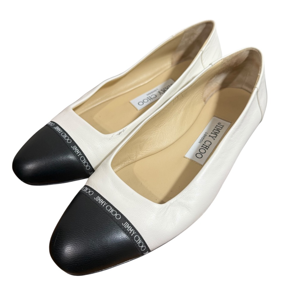 ジミーチュウJIMMY CHOO WATSON FLATフラットパンプス白37 ラブ 85 | ブライダル ホワイトメッシュ・パンプス | ジミー チュウ