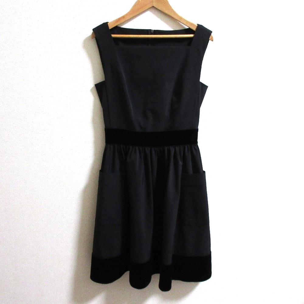 FOXEY NEW YORK フォクシー ワンピース 黒 ベロア ノースリーブ 中古◇ベロア ノワール バイ フォクシーニューヨーク