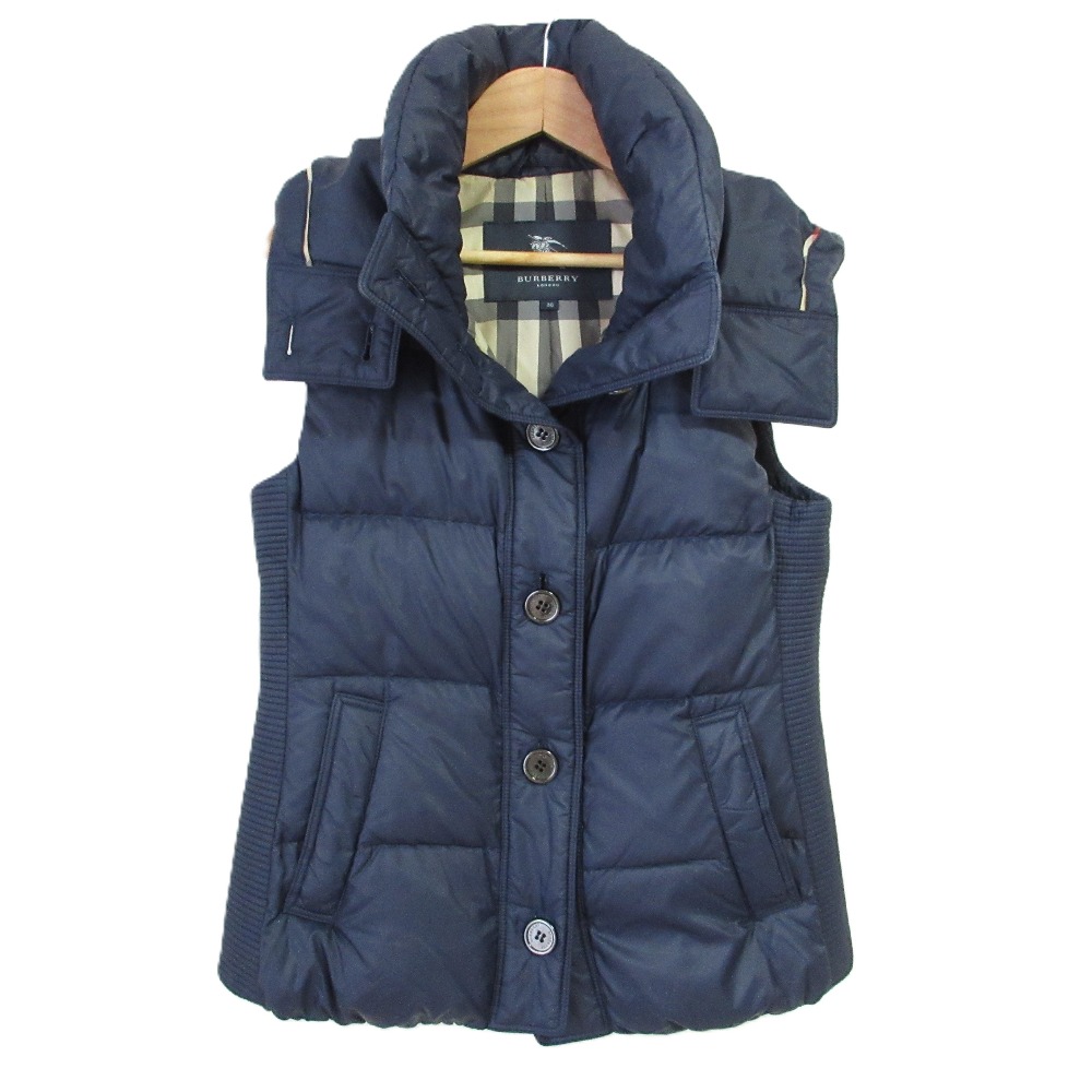 【超美品】BURBERRY BRITT 赤 ダウンベスト フード付　Sサイズ 超美品】BURBERRY BRITT 赤 ダウンベスト フード付 S〜Mサイズ
