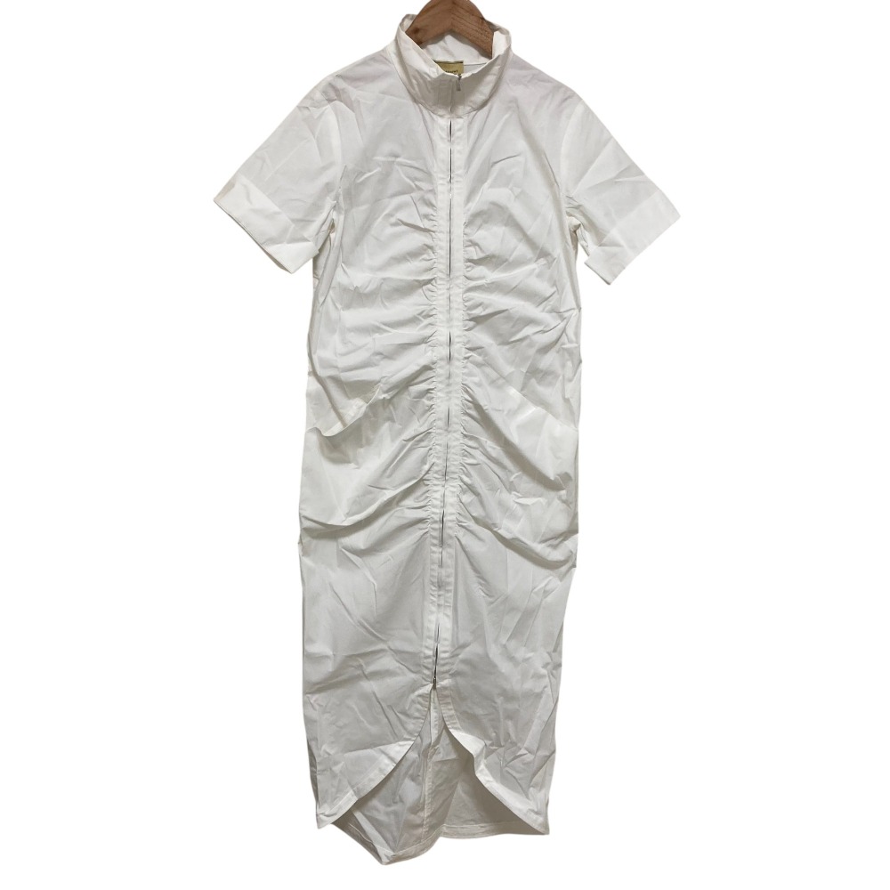 【中古】新品同様 24SS UNITED ARROWS ユナイテッドアローズ ギャザージップ ワンピース ロングドレス 1526-263-3796 サイズ38 ホワイト レディース Luxs ブランド古着のリュクス