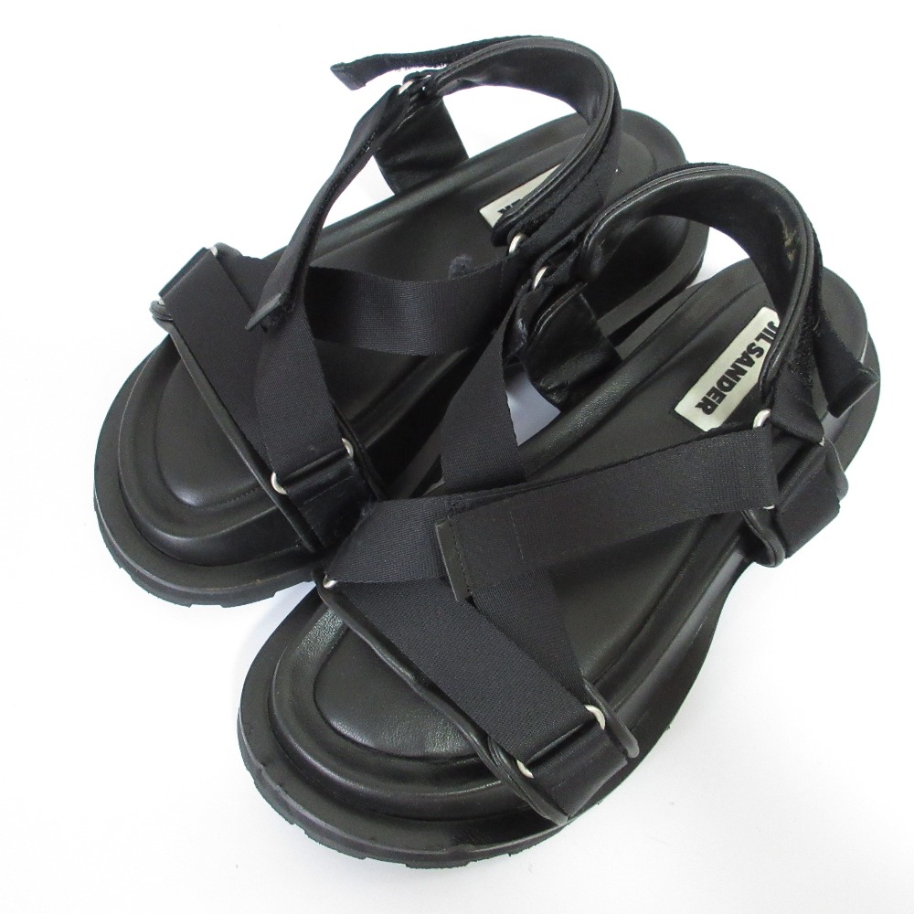JIL SANDER ブラック　サンダル　24cm 日本未発売】JIL SANDER ブラックサンダル - メルカリ