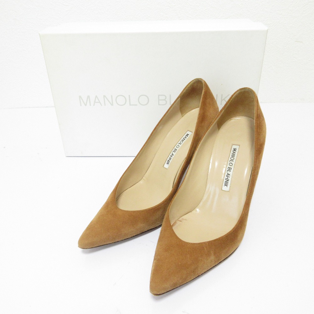 MANOLO BLAHNIK ポインテッドトゥ スエードレザーフラットシューズ MANOLO BLAHNIK Maysale スエード ポインテッドトゥ フラット