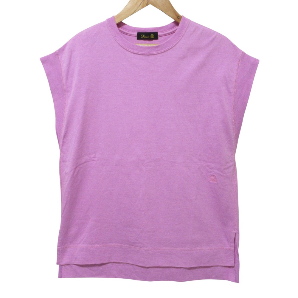 【中古】美品 DRAWER ドゥロワー コットン天竺ショートスリーブプルオーバー カットソー Tシャツ 1 ピンク レディース Luxs ブランド古着のリュクス