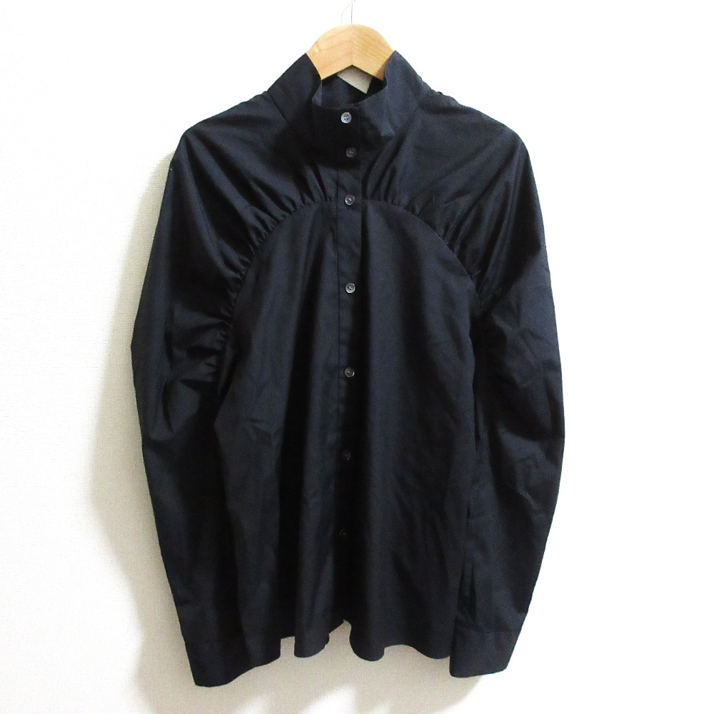 美品 22AW Theory luxe セオリーリュクス HUDSON MOAI ロングスリーブシャツ サイズ38 ブラック レディース 古着 中古 Theory luxe - 美品 22AW Theory luxe セオリーリュクス HUDSON