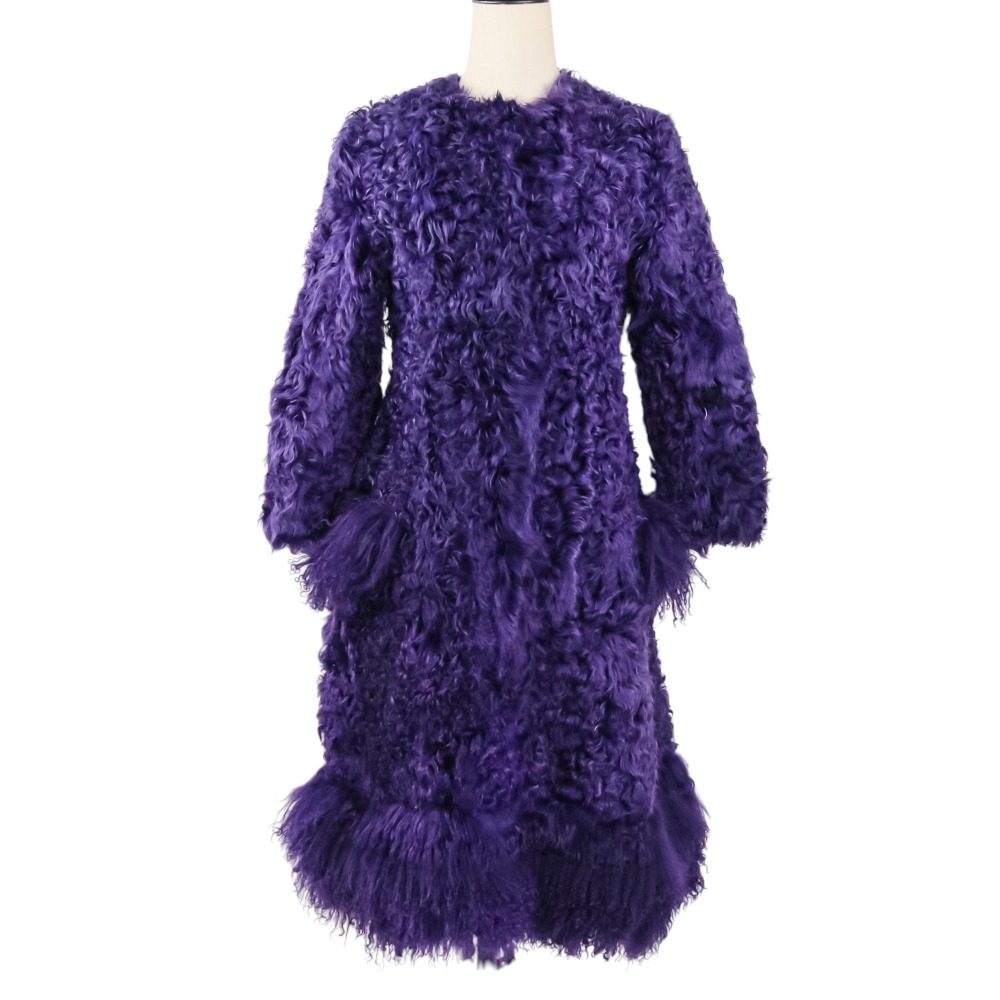 未使用級【ミュウミュウ】ロングコートン ダルメシアン ファーコート