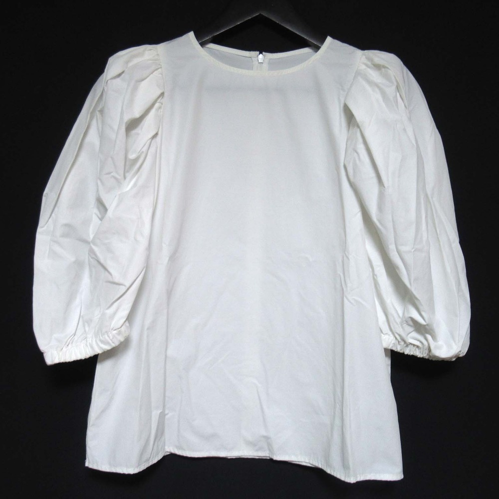 【美品】シーマリー cccmalie/バルーンスリーブ長袖ブラウス white シーマリー cccmalie バルーンスリーブ 長袖ブラウス