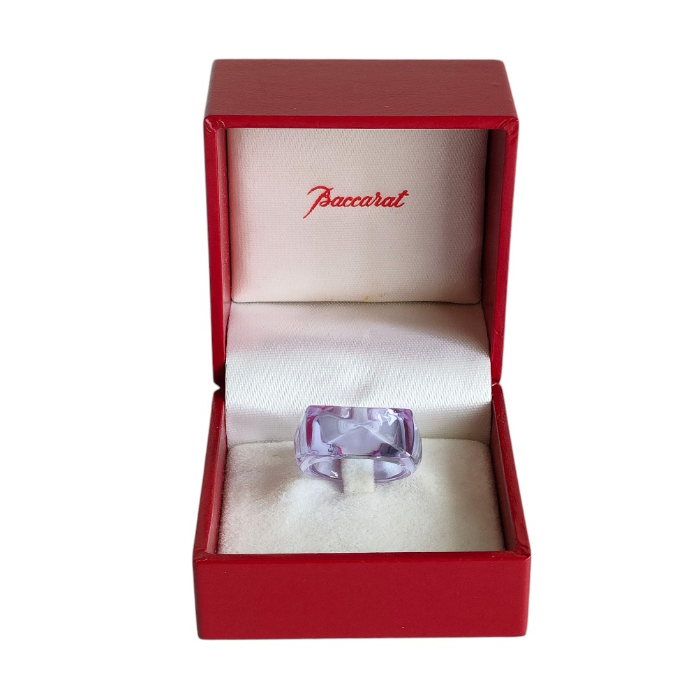 【美品】Baccarat 9号 ライトブルー クリスタル リング 指輪 布袋付 Amazon | バカラジュエリータンゴRivieraクリアクリスタルリング