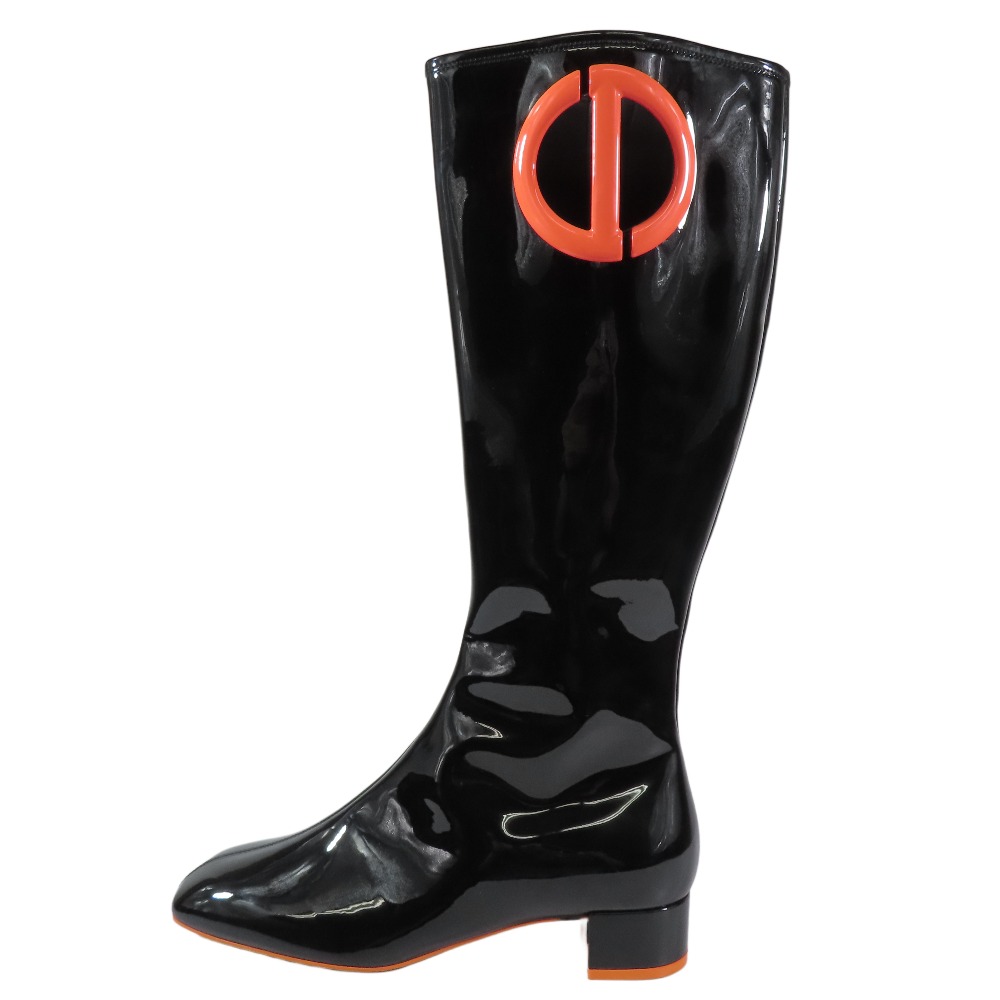 ディオール バックル レザー ロングブーツ 35 1/2 ヴィンテージ 中古 ディオール バックル レザー ロングブーツ 35 1/2 ヴィンテージ 中古