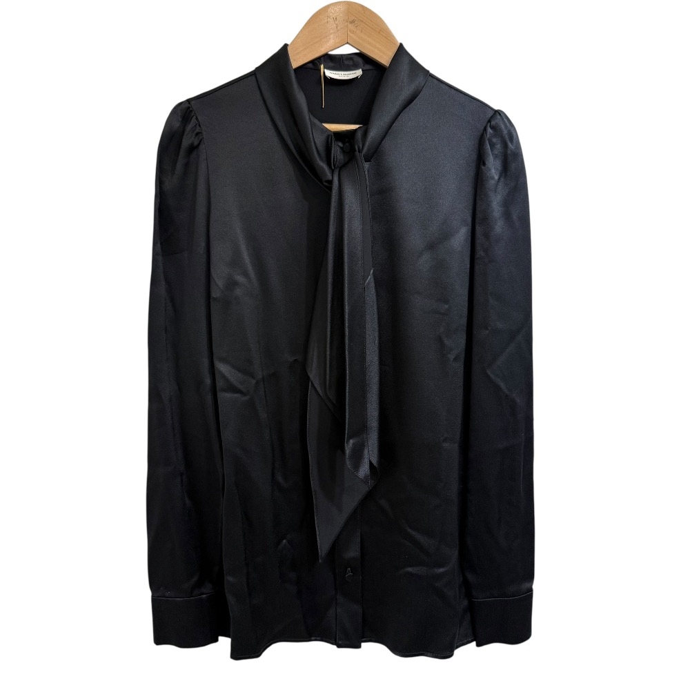 SAINTLAURENT サンローランパリ　シルク　ボウタイ　ブラウス 中古・古着通販】Saint Laurent Paris (サンローランパリ