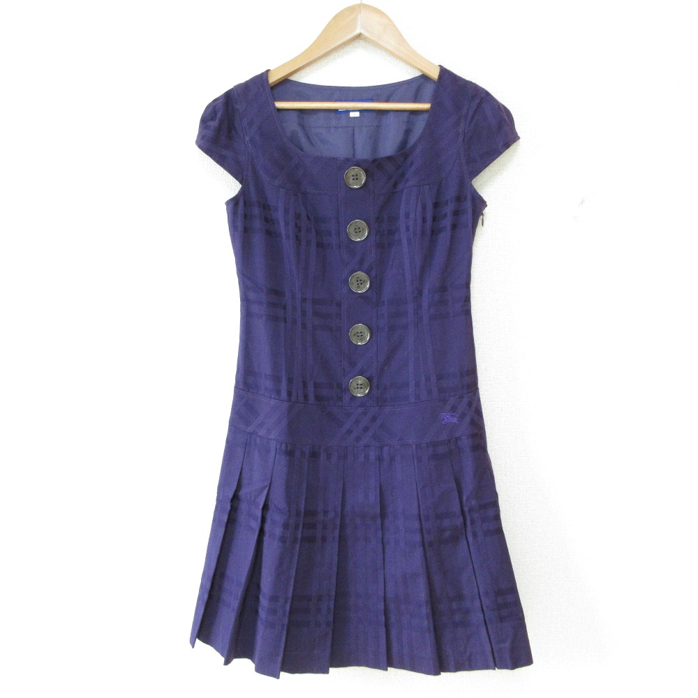 ★美品★BURBERRY BLUE LABEL半袖ミニワンピース BURBERRY BLUE LABEL バーバリーブルーレーベル ボーダー