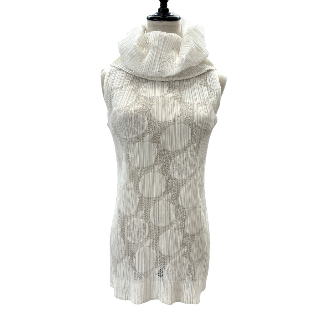 極美品✨PLEATS PLEASE プリーツ ノースリーブ ゼブラ 白色 黒色