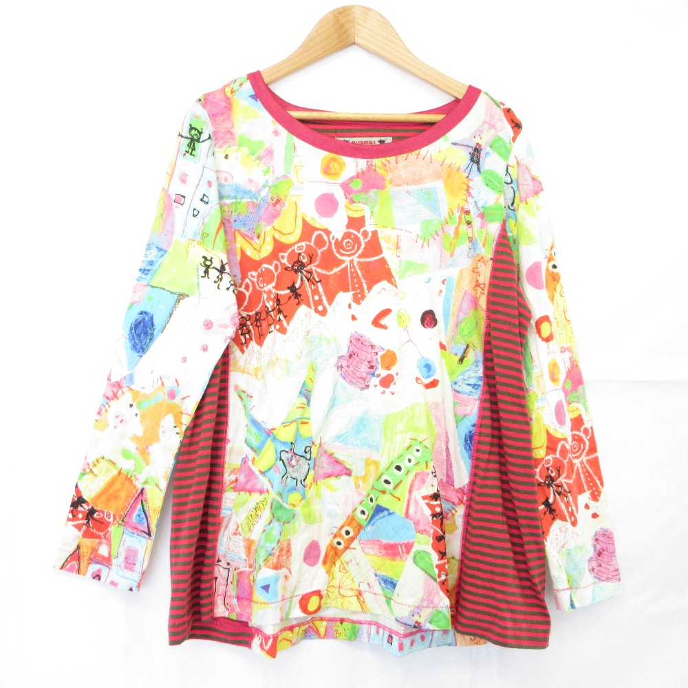 【中古】良品 OLLEBOREBLA ALBEROBELLO オレボレブラ アルベロベロ ぶたさん プリント ロングスリーブ カットソー マルチカラー レディース Luxs ブランド古着のリュクス