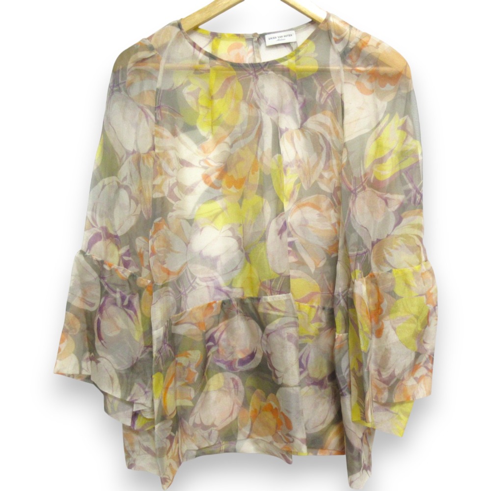 【美品】  DRIES VAN NOTEN / ドリスヴァンノッテン | ドット フリル ボリュームスリーブ シアー バンドカラー シャツ ブラウス | 34 | ブラック/ホワイト | レディース 楽天市場】【美品】 DRIES VAN NOTEN / ドリスヴァンノッテン | ドット