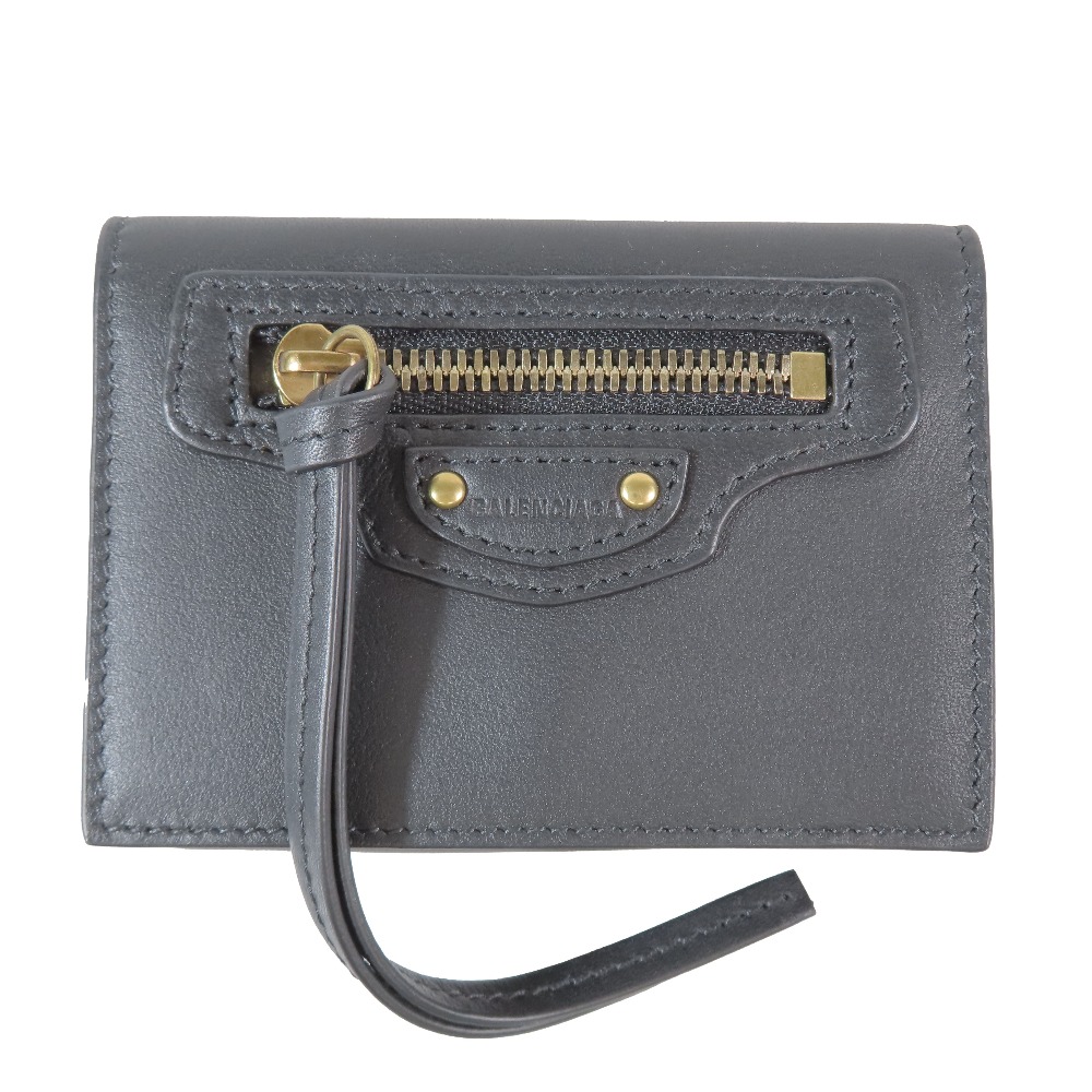 未使用　BALENCIAGA レザー三つ折り財布　ネイビー　紺　箱袋付き 楽天市場】【送料無料】 バレンシアガ 三つ折り 財布 ネイビー