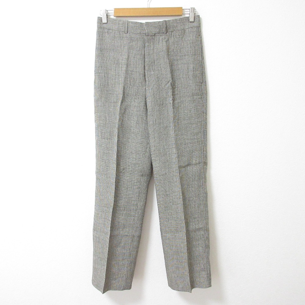 【中古】美品 24SS BLAMINK ブラミンク SUMMER チェックバックポケットパンツ 7914-299-0371 サイズ38 ダークブラウン レディース Luxs ブランド古着のリュクス