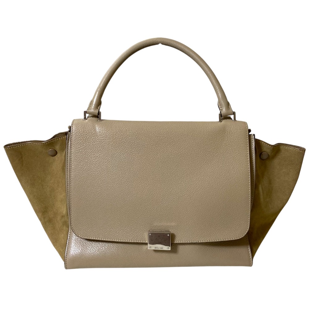 【中古】 CELINE セリーヌ トラペーズ ミディアム 2WAY ハンドバッグ ショルダーバッグ ベージュ レディース Luxs ブランド古着のリュクス