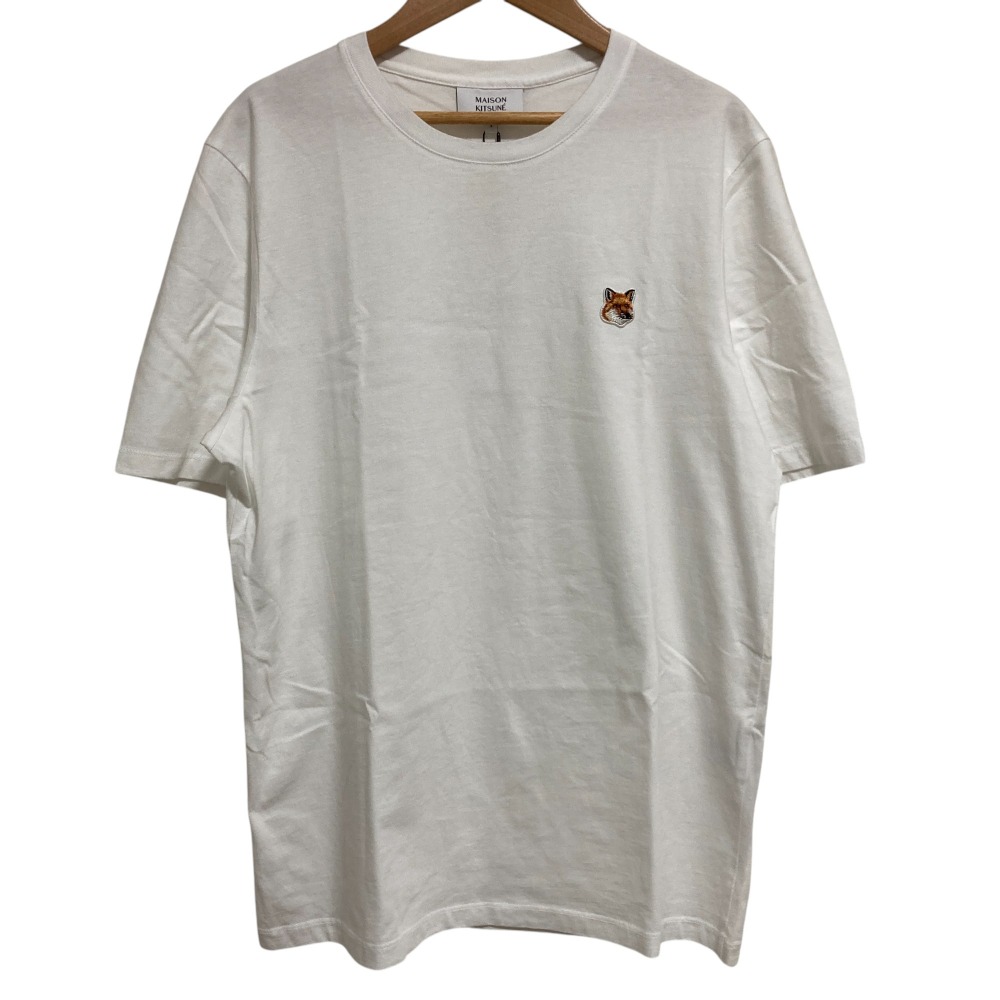 【中古】未使用 MAISON KITSUNE メゾンキツネ フォックスヘッド パッチ ショートスリーブ Tシャツ Sサイズ ホワイト メンズ Luxs ブランド古着のリュクス