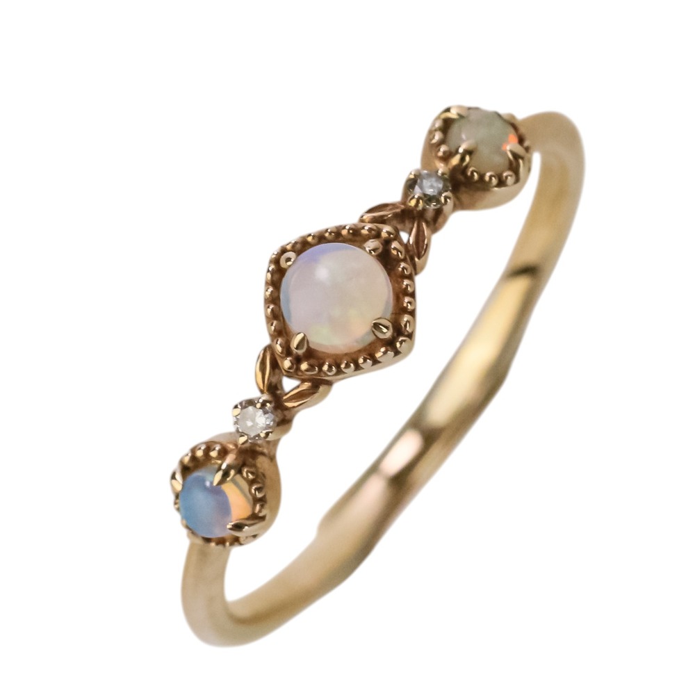 美品　agete オパールダイヤモンドリング 11号 楽天市場】【緑屋質屋】agete(アガット) オパール リング ダイヤ