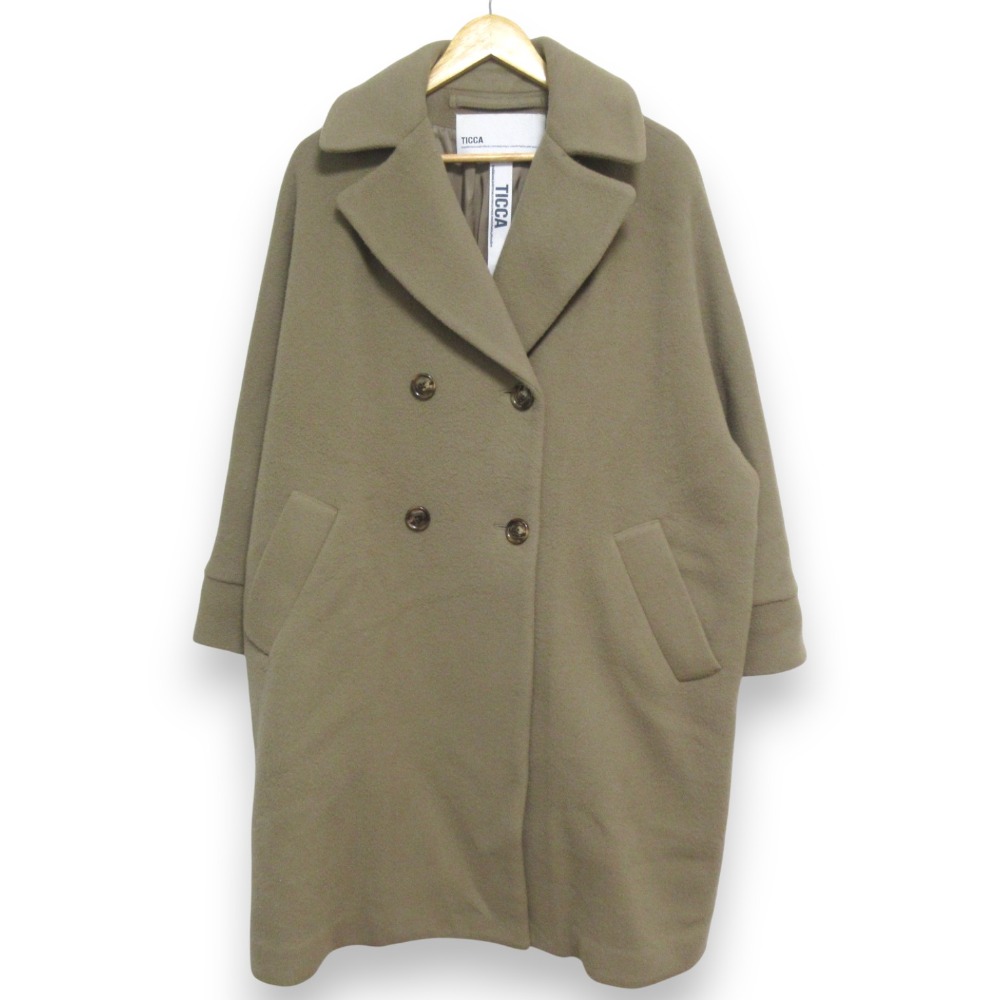 TICCA ティッカ TBBA-032 ﾍﾞｰｼﾞｭ ｳｰﾙ ﾌｧｰﾉｰｶﾗｰｺｰﾄ コート F ベージュ