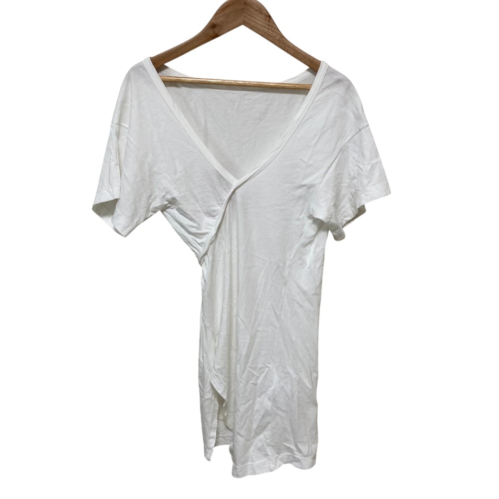 【中古】美品 22SS N°21 ヌメロヴェントゥーノ アシンメトリー ショートスリーブ カットソー Tシャツ サイズ36 ホワイト レディース Luxs ブランド古着のリュクス