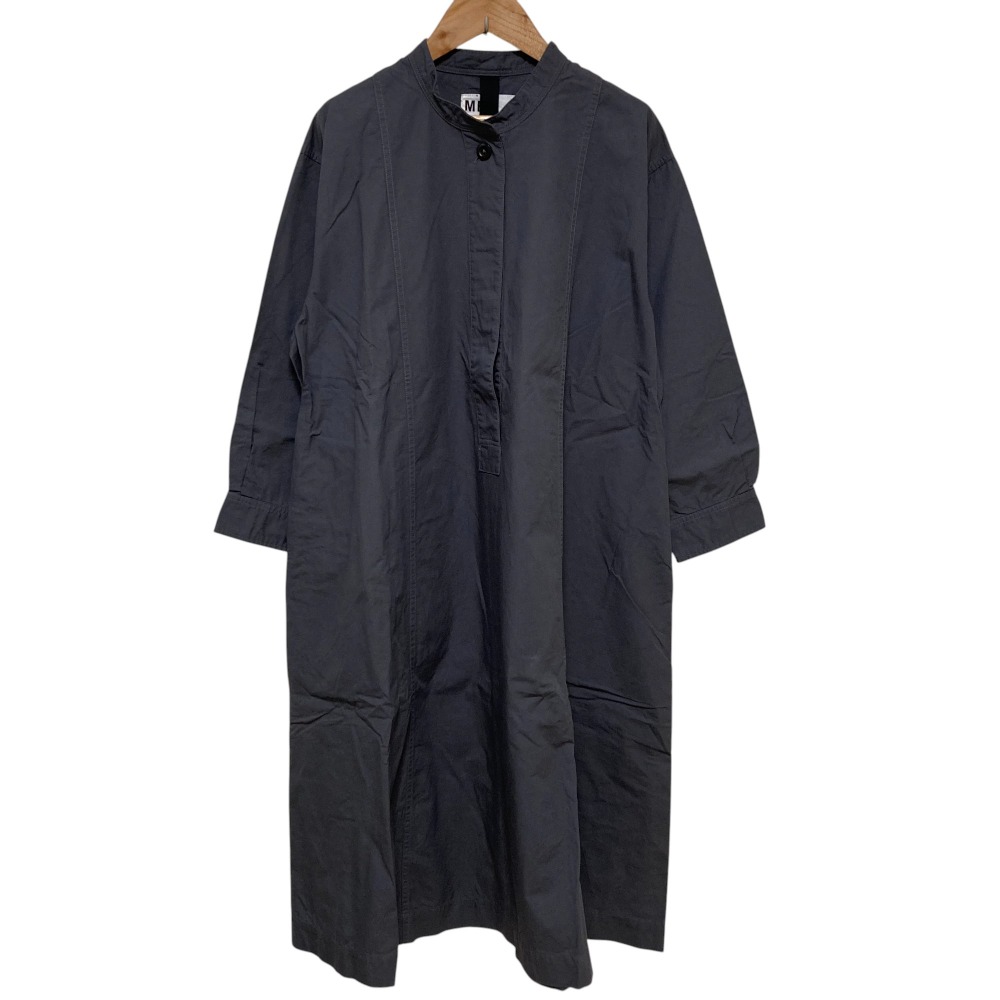 【中古】美品 24SS MHL. MARGARET HOWELL マーガレットハウエル リネンブレンド バンドカラー シャツワンピース 595-4158581 サイズ0 グレー レディース Luxs ブランド古着のリュクス