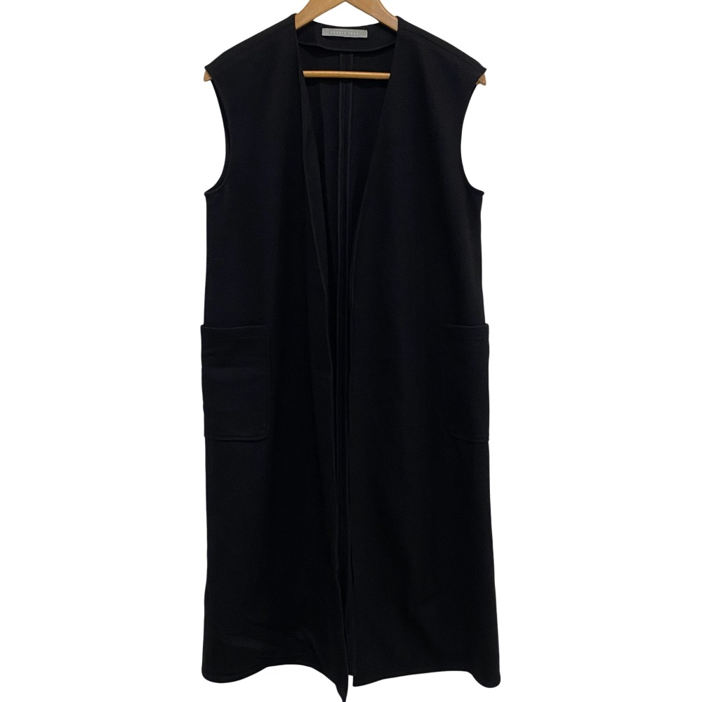 【中古】美品 22AW Theory luxe セオリーリュクス WL SMTH HD YALA オープンフロント ロングジレ ベスト サイズ38 ブラック レディース Luxs ブランド古着のリュクス