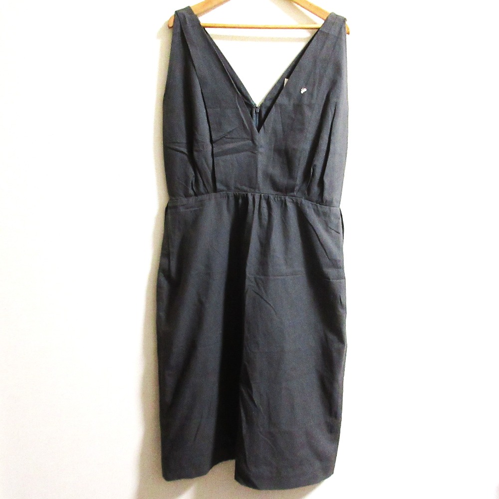 【中古】良品 mina perhonen ミナペルホネン savy ノースリーブ ワンピース サイズ38 グレー レディース Luxs ブランド古着のリュクス