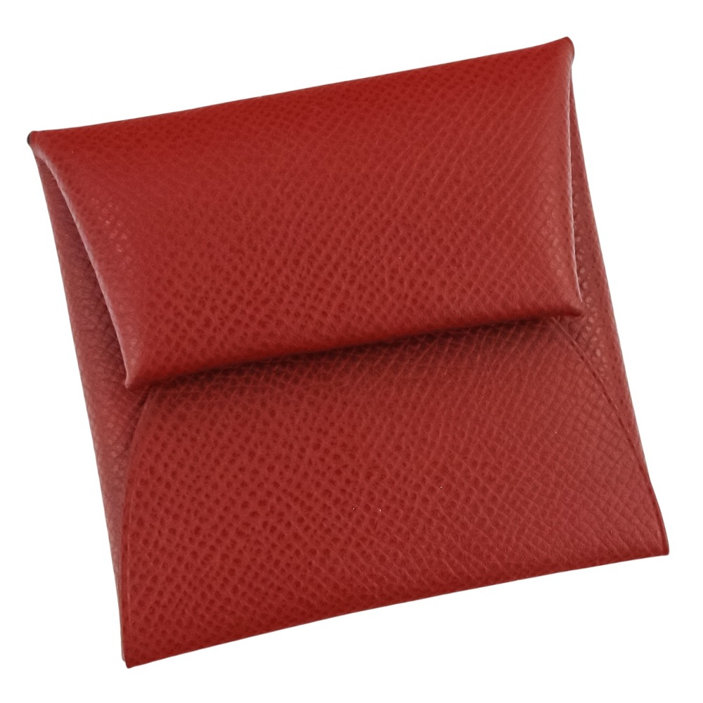 【中古】美品 HERMES エルメス バスティア コインケース 財布 レッド □N刻印 レディース Luxs ブランド古着のリュクス