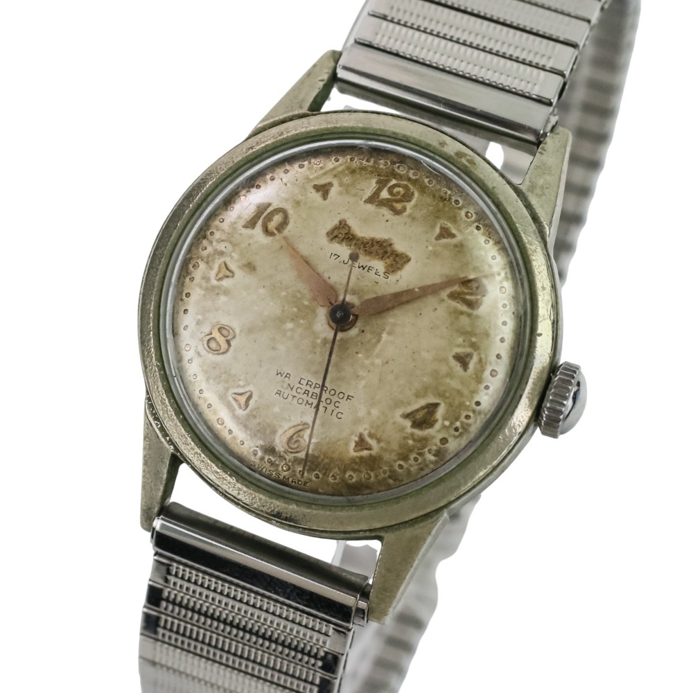 【中古】 BREITLING ブライトリング INCABLOC 17 JEWELS オートマチック 腕時計 シルバーカラー ジャンク品 メンズ レディース Luxs ブランド古着のリュクス