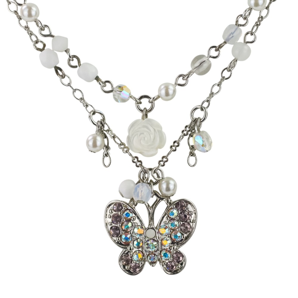 ANNA SUI ネックレス 蝶&鍵 2連ネックレス ANNA SUI ネックレス 蝶&鍵 2連ネックレス