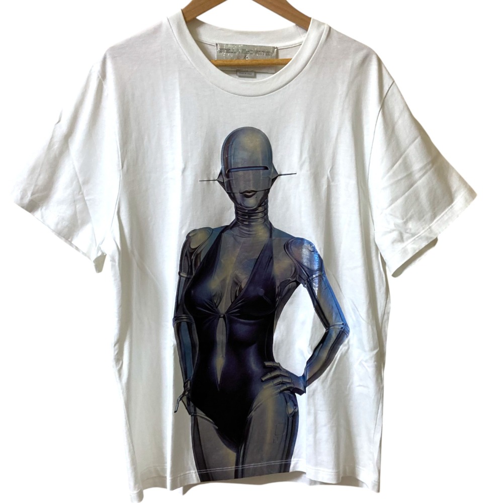 【中古】美品 23SS STELLA McCARTNEY ステラマッカートニー 空山基 ショートスリーブ Tシャツ カットソー XXSサイズ ホワイト メンズ レディース Luxs ブランド古着のリュクス