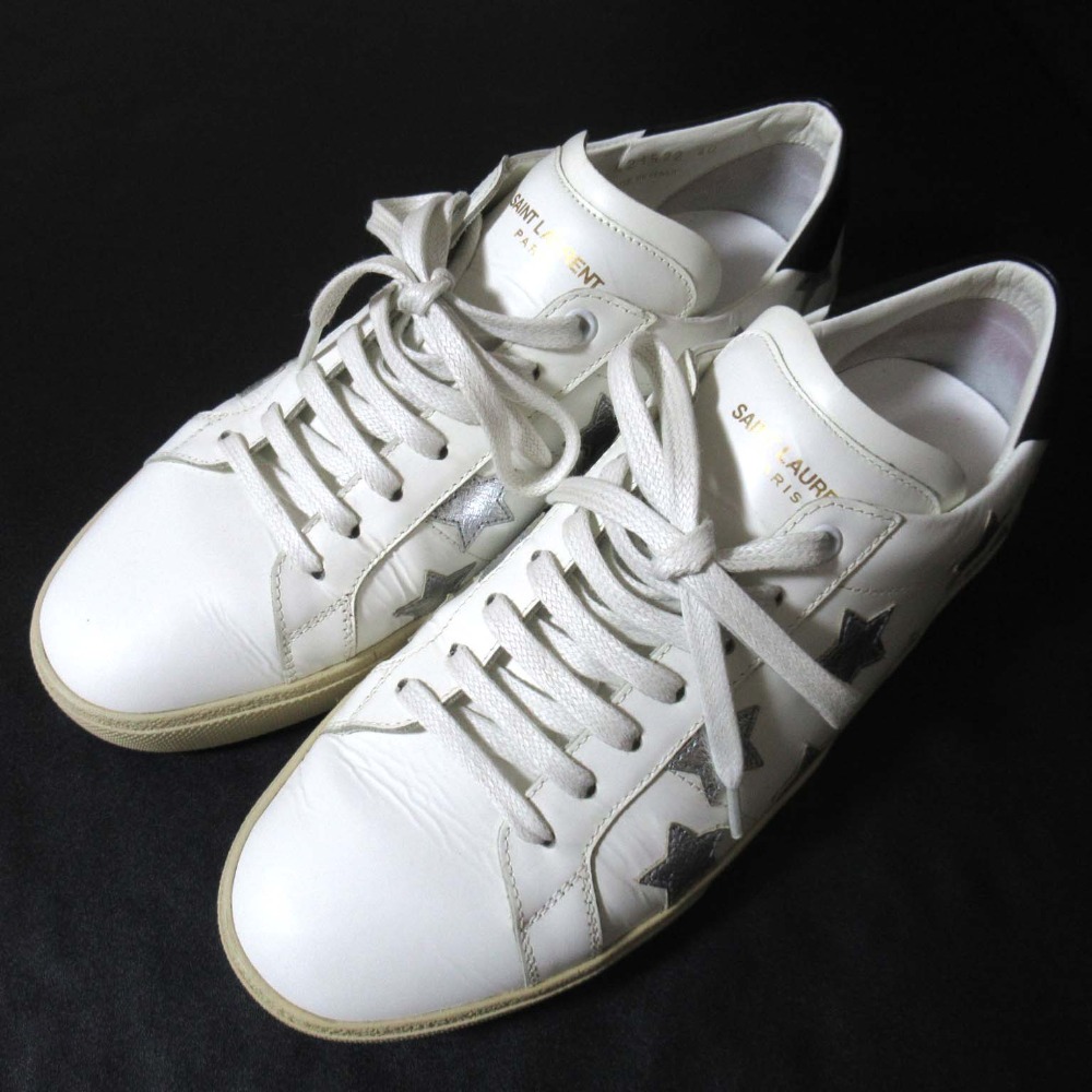 ローカットスニーカー/40/ホワイト/レザー/421572/サンローラン