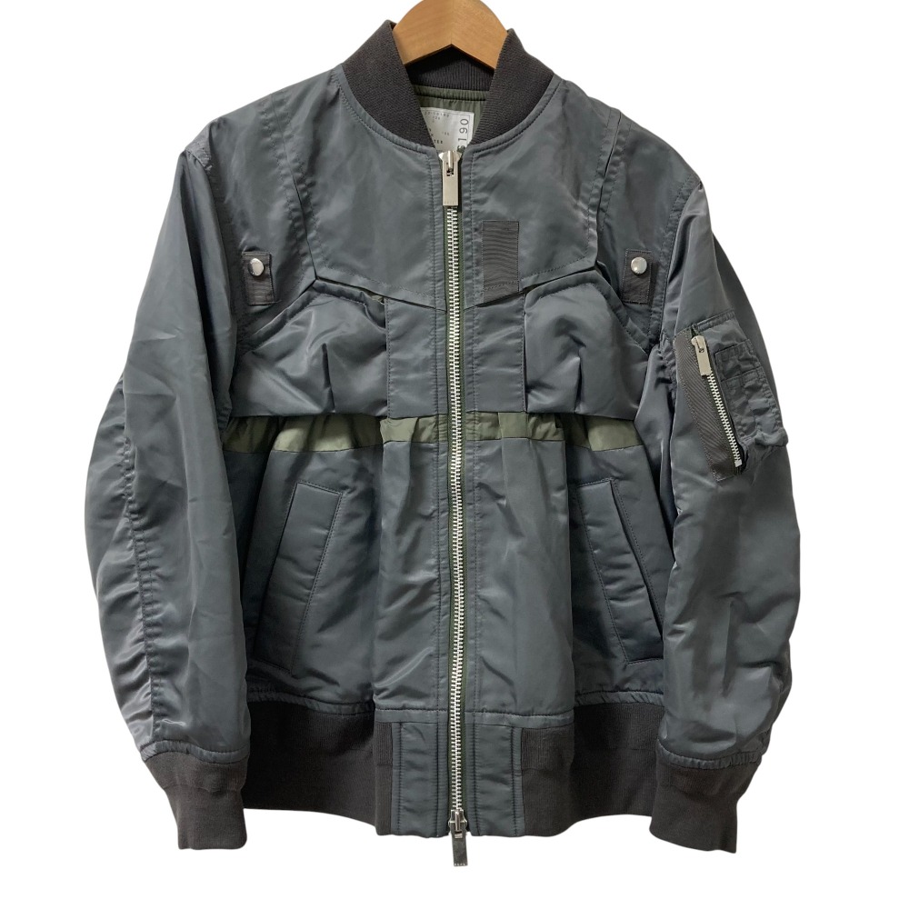 sacai 22aw MA-1 Blouson グレー 楽天市場】【中古】sacai 22AW Nylon Twill Mix Wool Knit