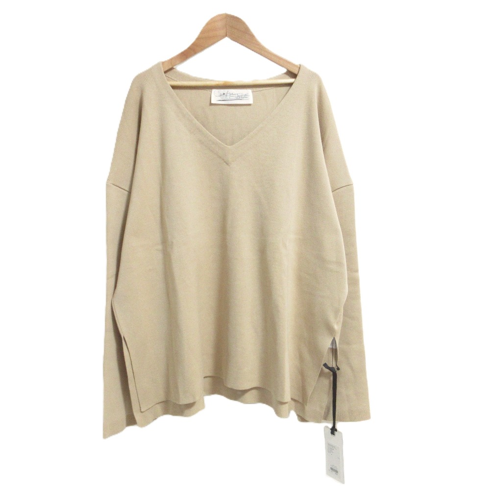 美品 カオス Chaos ウール ラクレジャージ－シャツプルオーバー グレージュ Chaos（カオス）の「【セットアップ】クレースムースニットV