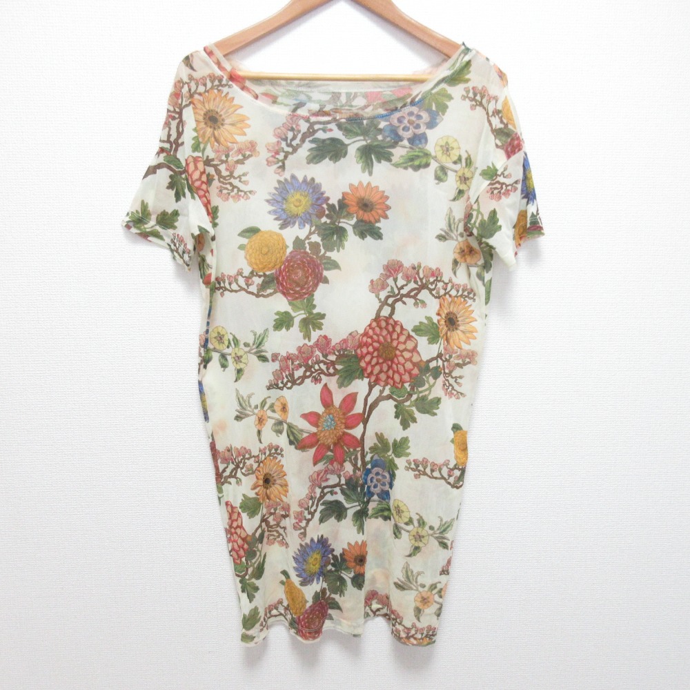 【中古】美品 VIVIENNE TAM ヴィヴィアンタム フラワープリント パワーネットカットソー サイズ0 ベージュ レディース Luxs ブランド古着のリュクス 10,655円