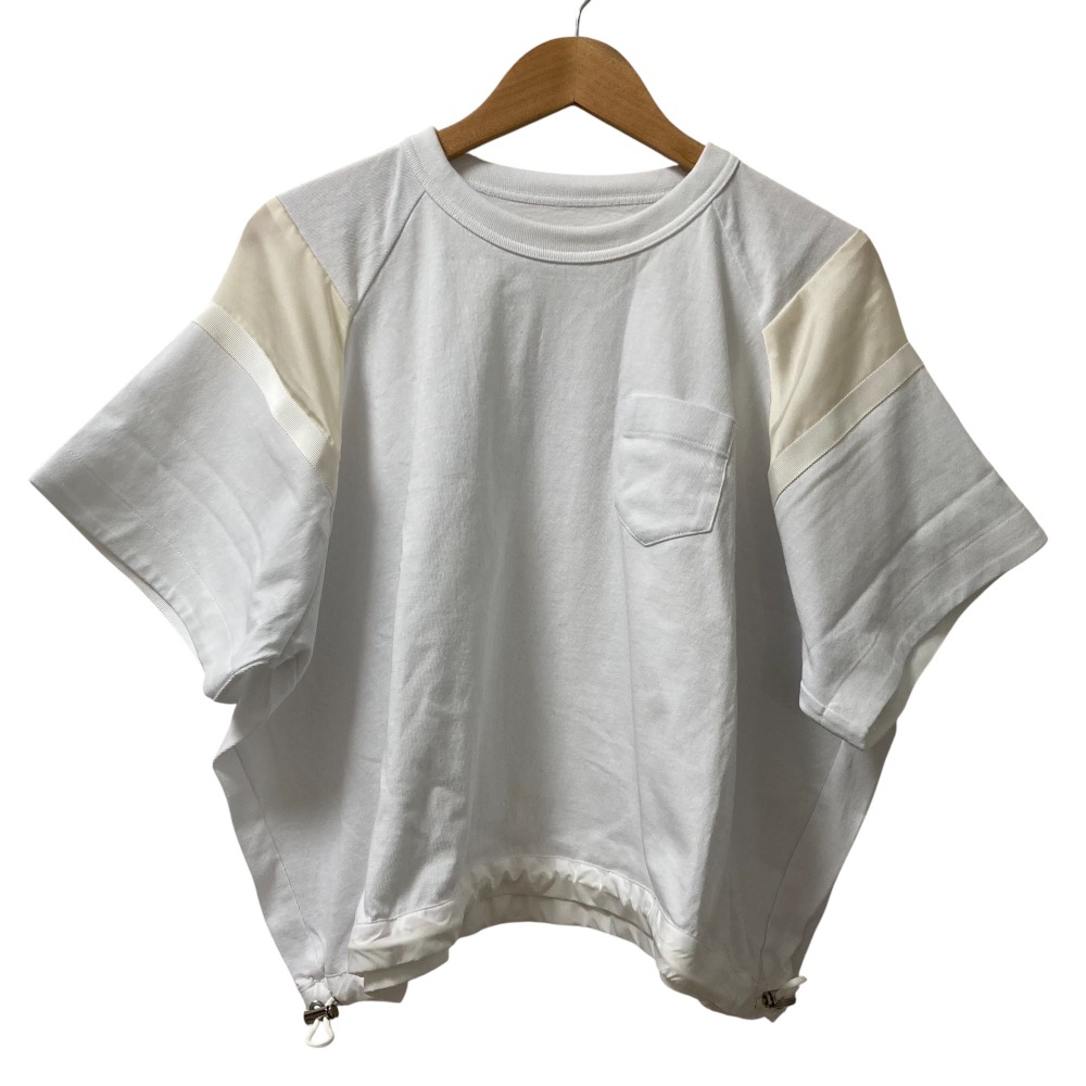 【中古】未使用 22年商品 sacai サカイ ドローコード 半袖 Tシャツ 22-05979 サイズ1 ホワイト レディース Luxs ブランド古着のリュクス