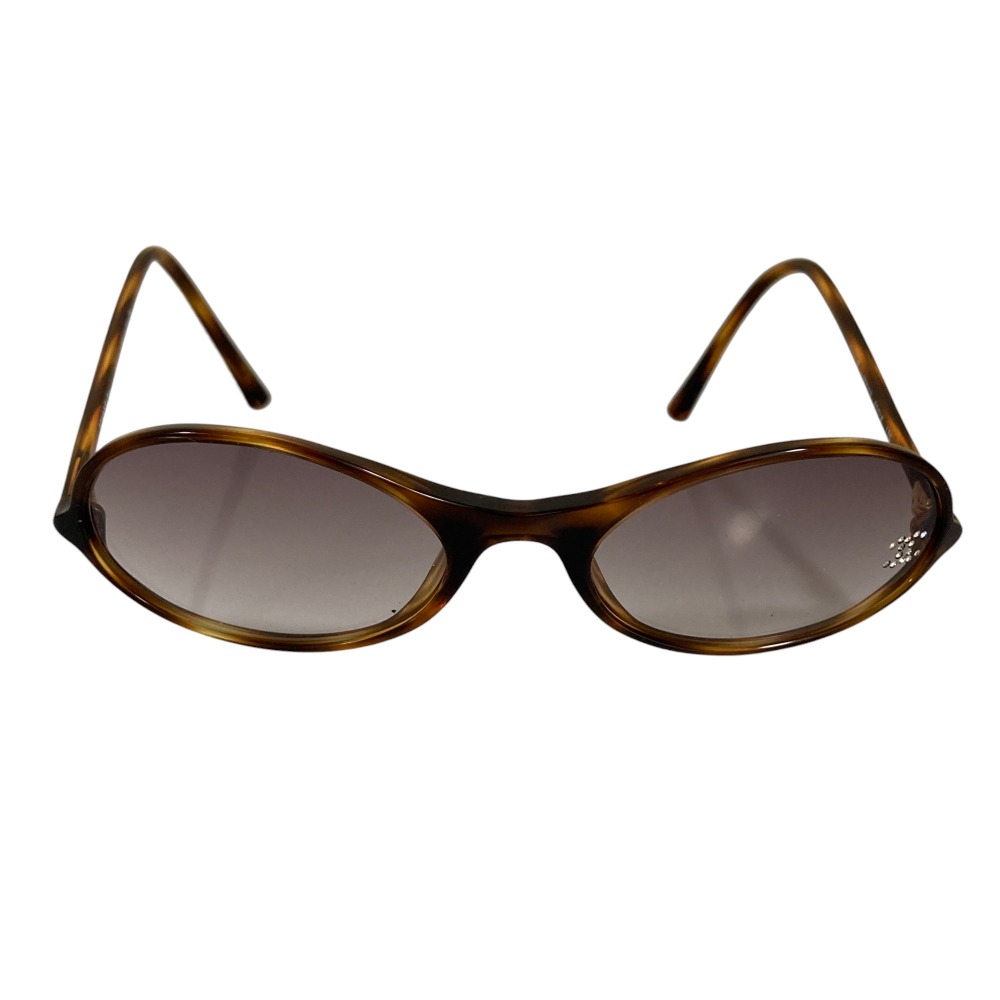 【美品】CHANEL リムレス サングラス 4017-Dラインストーン ブラウン CHANEL シャネル ココマーク ラインストーン サングラス ツー