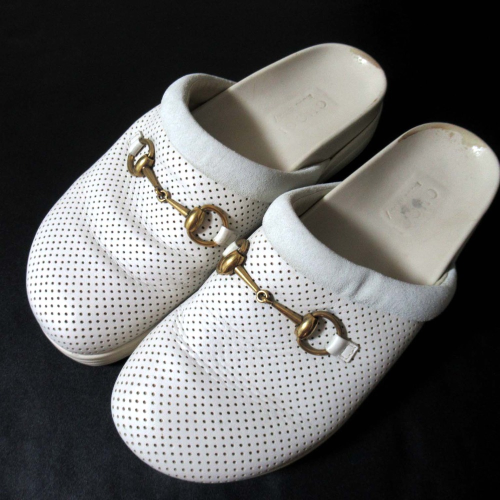 GUCCI スリッパ Women's mule with Horsebit in dark brown GG suede | GUCCI® US