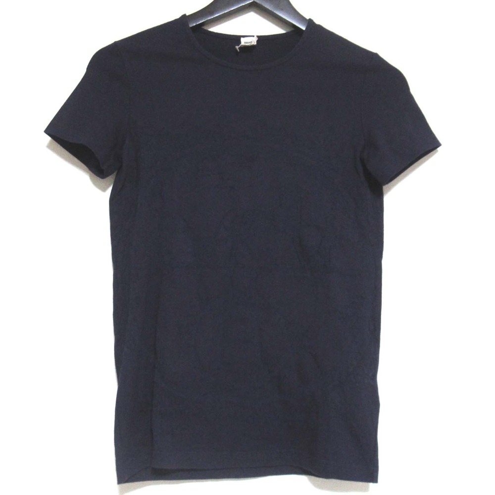 【中古】美品 HERMES エルメス エクスリブリス 半袖 クルーネック Tシャツ サイズ34 ネイビー レディース Luxs ブランド古着のリュクス