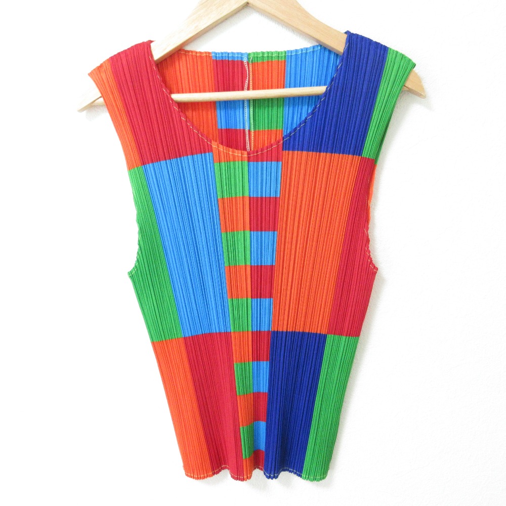 プリーツプリーズ　マルチカラー　ノースリーブトップス　サイズ3（Lサイズ） 楽天市場】【中古】美品 PLEATS PLEASE プリーツプリーズ