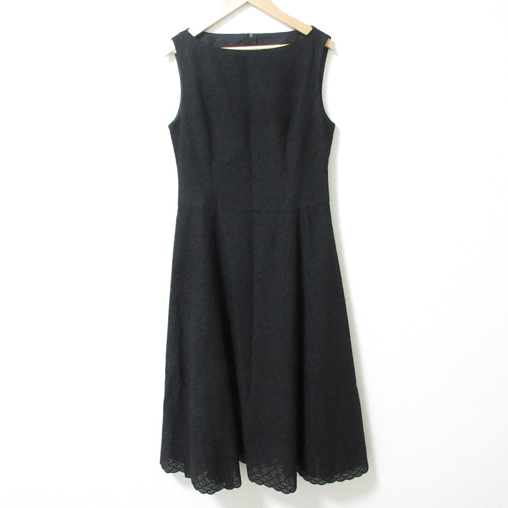 美品　フォクシー　ドレス　フォーマル　ノースリーブワンピース　ブラック　38 美品 フォクシー ドレス フォーマル ノースリーブワンピース ブラック