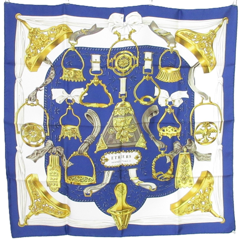 楽天市場】【美品】エルメス HERMES スカーフ カレ90 L'INTRUS 侵入者