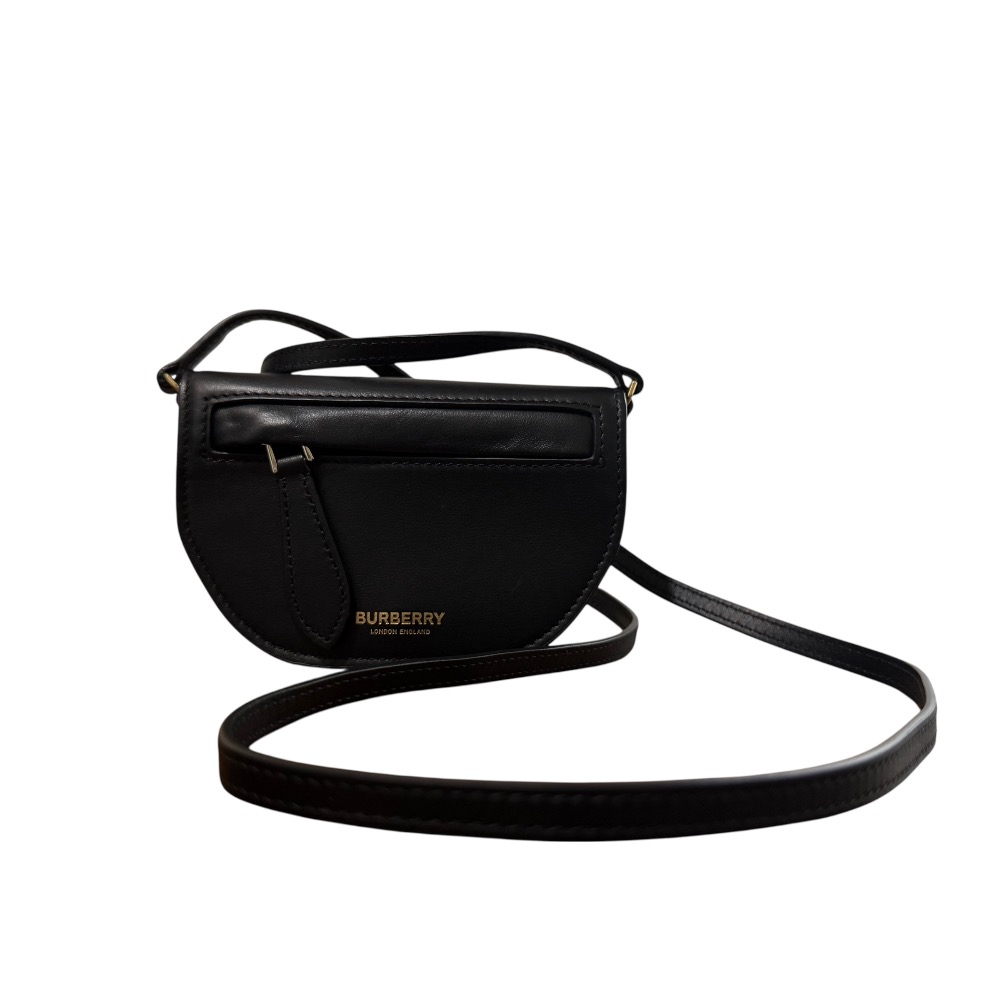 【中古】美品 BURBERRY バーバリー ミニオリンピア マイクロ ショルダーバッグ ブラック レディース Luxs ブランド古着のリュクス
