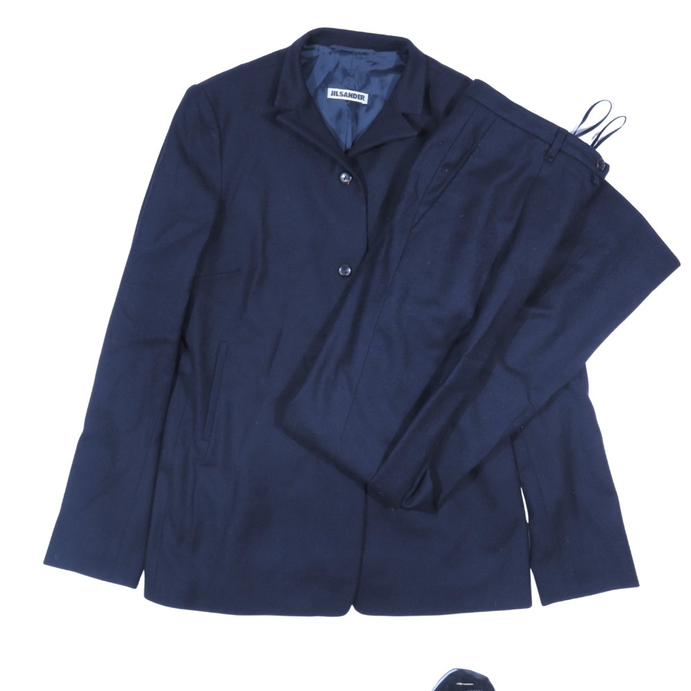 値下！JILSANDER美品ジルサンダージャケット紺色ネイビービジネスジャケット 中古・古着通販】JIL SANDER (ジルサンダー) シャツジャケット