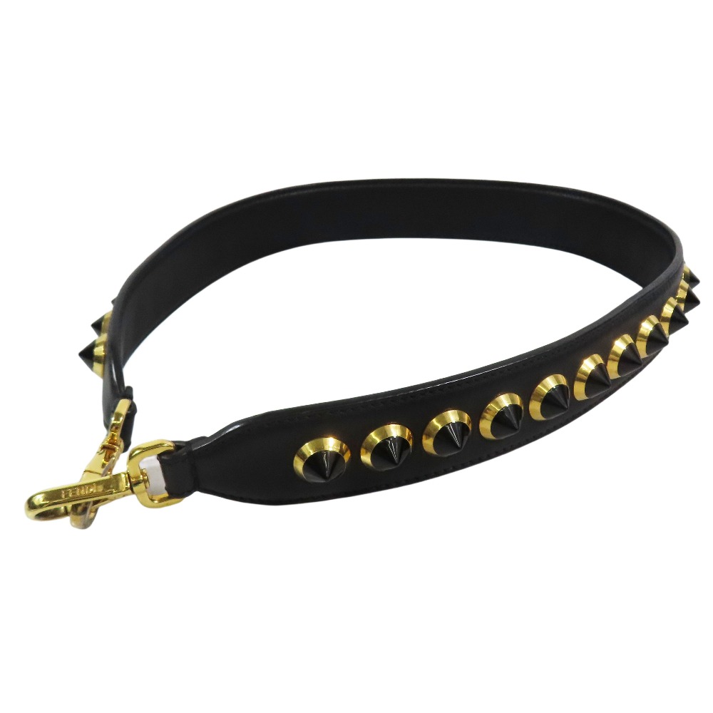 Fendi ブラック/ゴールド ストラップ付きヒール org.jpg