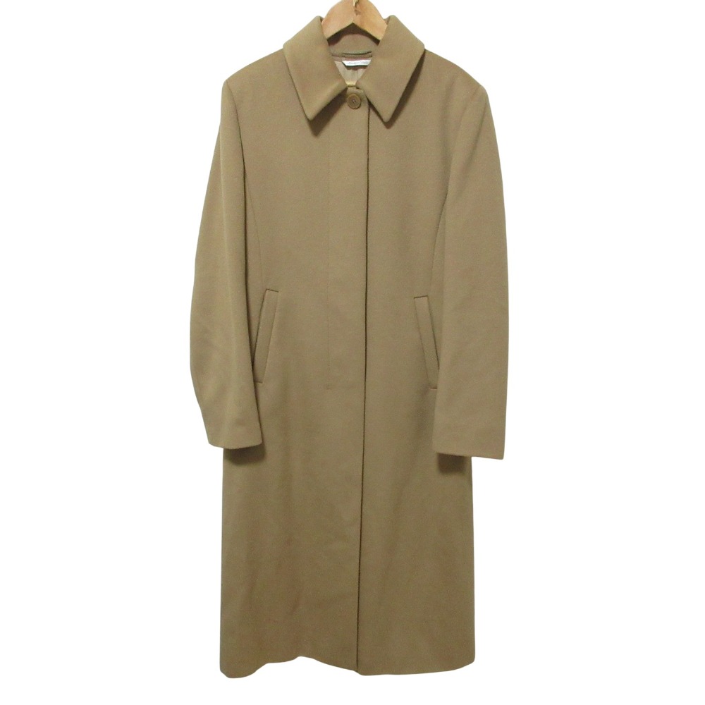 【中古】美品 Max Mara マックスマーラ ウール ステンカラー ロングコート 38 キャメル レディース Luxs ブランド古着のリュクス