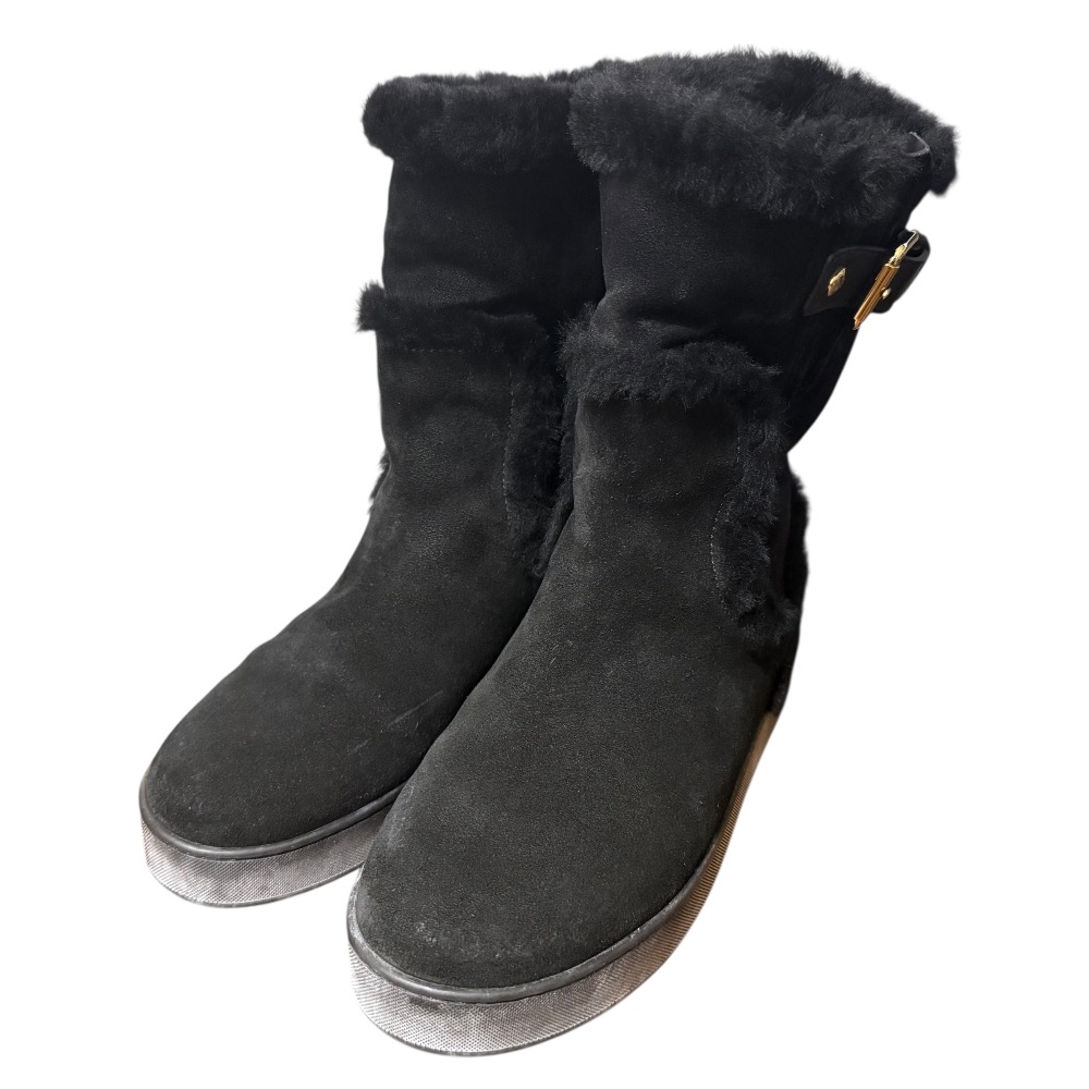 美品 ルイヴィトン 35 1/2 22.5 ムートン ロングブーツ グレー 美品