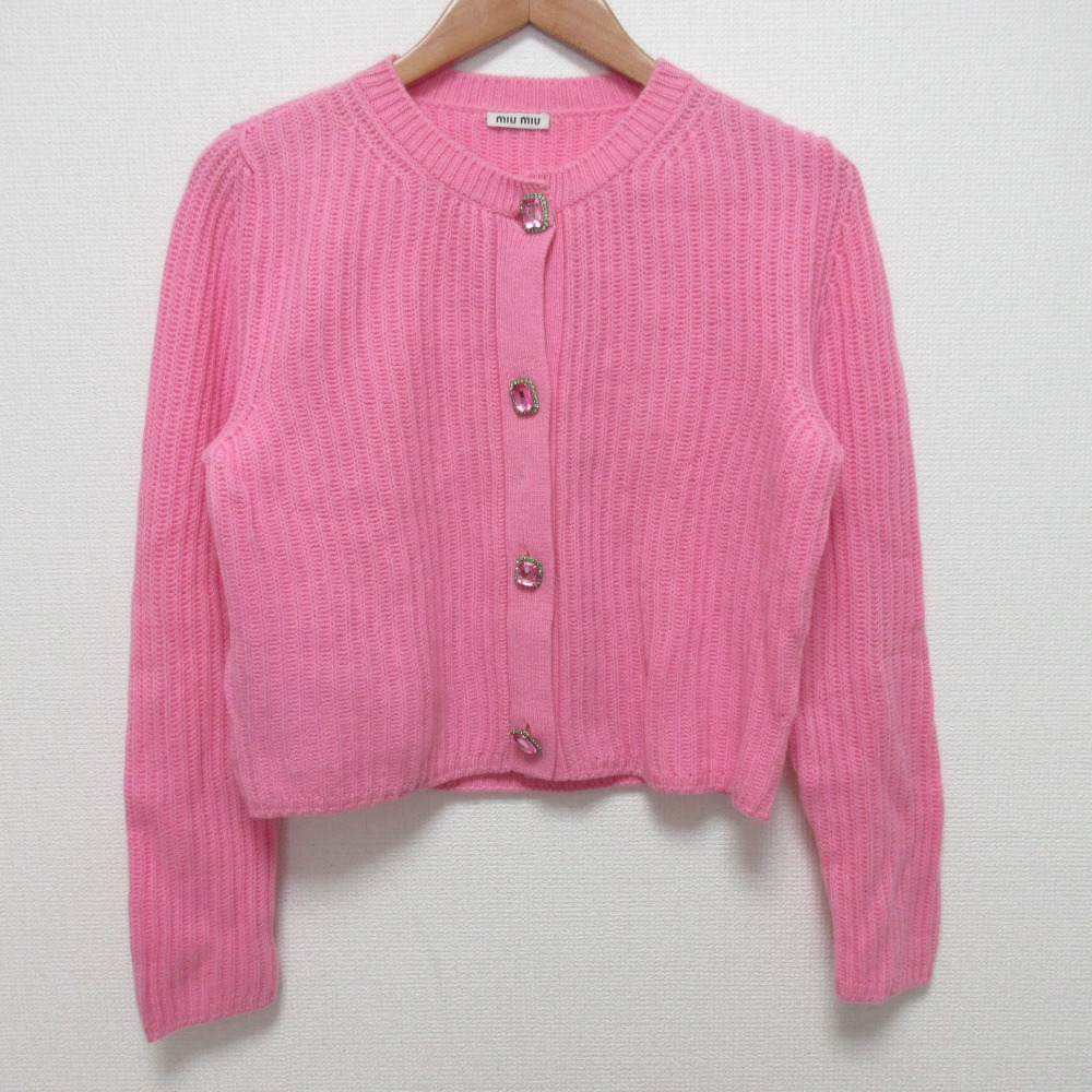 楽天市場】【中古】美品 miumiu ミュウミュウ カシミヤ100% ビジュー