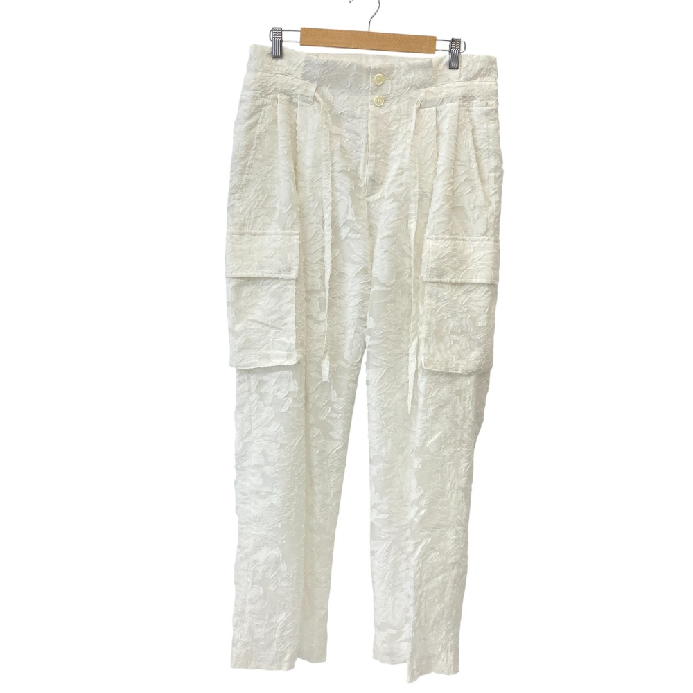【中古】良品 24SS TAAKK ターク カットジャガードカーゴパンツ サイズ3 ホワイト レディース Luxs ブランド古着のリュクス