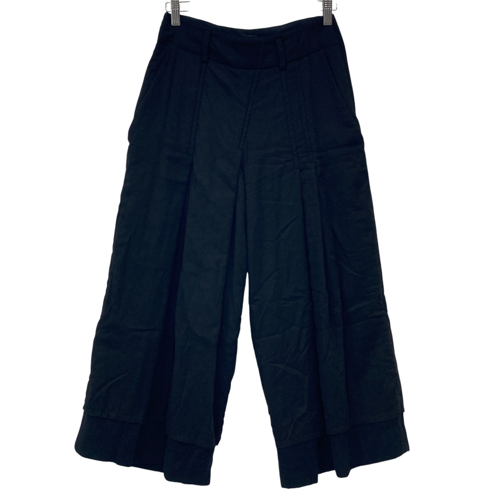【中古】美品 22AW Y's ワイズ ヨウジヤマモト COTTON WOOL RANDOM TUCK PANTS タックパンツ YV-P09-829 サイズ1 ブラック レディース Luxs ブランド古着のリュクス|Luxs(ブランド古着のリュクス)